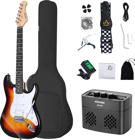 Amazon AODSK Guitarra eléctrica con amplificador para