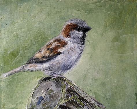 Sparrow Bird Painting Original Oil Artwork Animal Small | Etsy Sweden ...