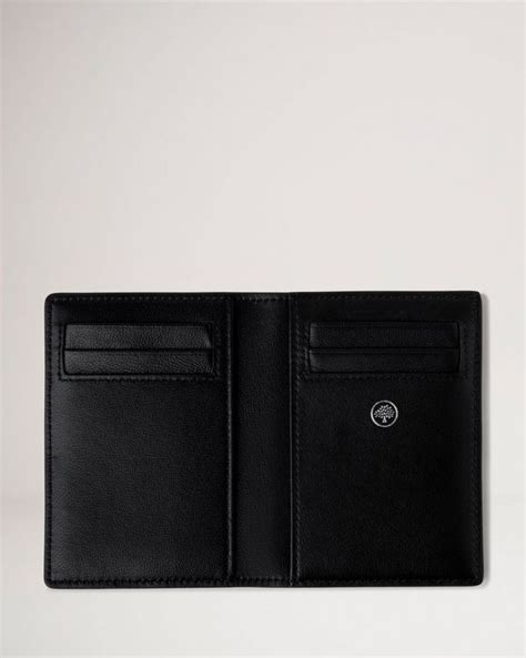 Heritage Vertical Card Wallet Black Small Classic Grain Women Mulberry