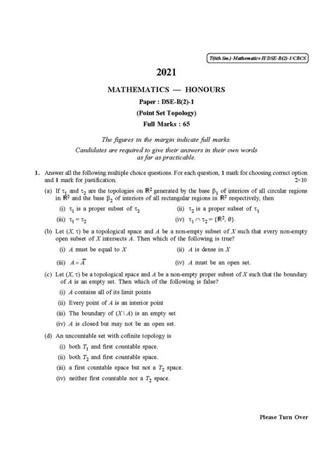 File Cu 2021 B Sc Honours Mathematics Semester Vi Paper Dse B 2 1