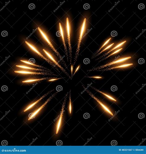 Vector Realistic Fireworks Stock Vector Illustration Of Fire 48321567