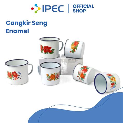 Jual Cangkir Seng Enamel Jadul 7cm Cangkir Seng Enamel Motif