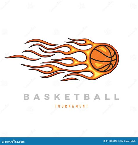 Basketball Fire Logo Design Template Stock Vector - Illustration of ...