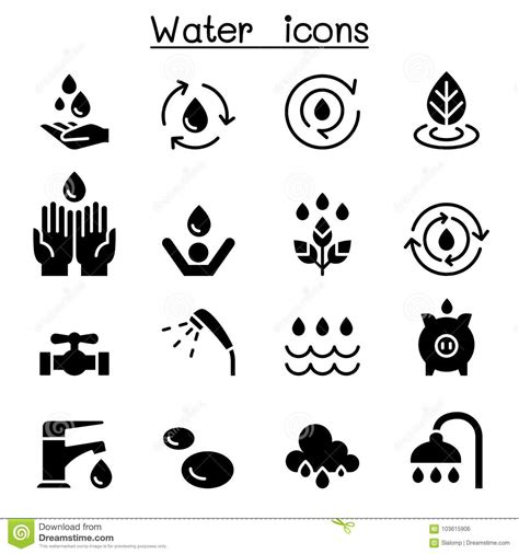 Ejemplo Determinado Del Vector Del Icono Del Agua Ilustraci N Del