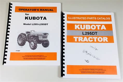 Kubota L295dt Tractor Operators Owners Manual Parts Catalog Set Etsy