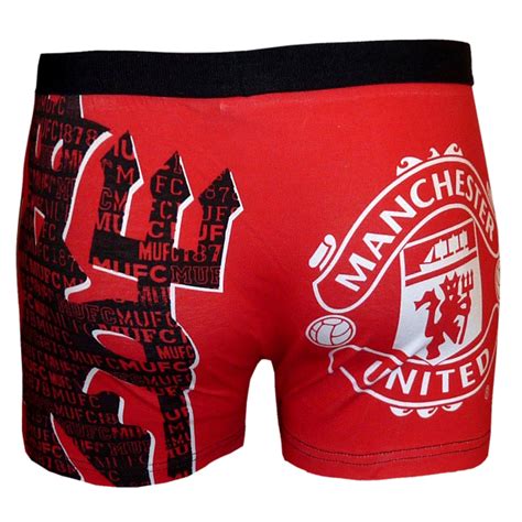 Manchester United FC Official Soccer Gift 1 Pair Mens Crest Boxer