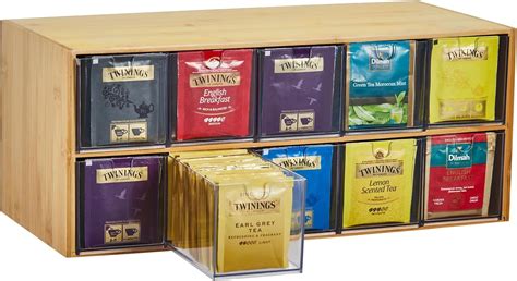 Amazon Timieeya Tea Bag Organizer Bamboo Tea Storage Organizer