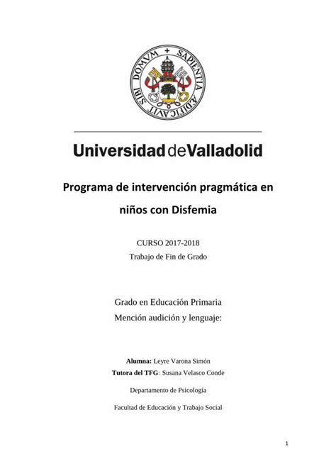 Pdf Programa De Intervenci N Pragm Tica En Ni Os Con Disfemia