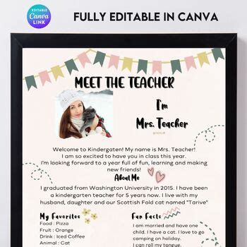 Meet The Teacher Canva Template By Adalin Studio TPT