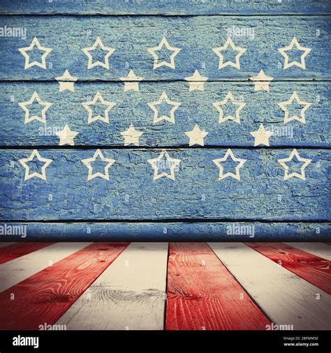 American National Flag on wooden texture background Stock Photo - Alamy