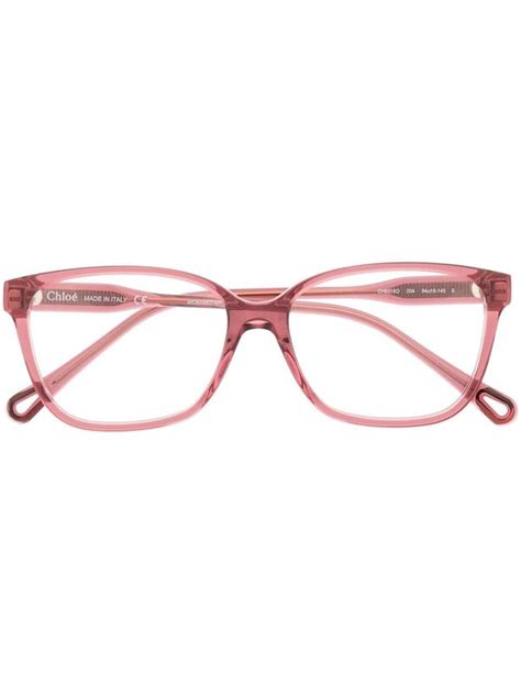 Chloé Square Frame Glasses Pink Editorialist