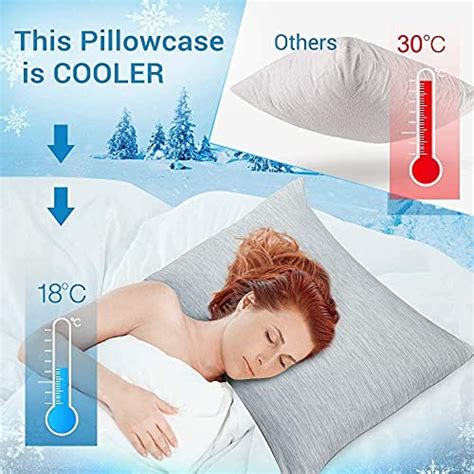 LUXEAR Cooling Pillow Cases Queen Size, 2 Pack Hidden Zipper Arc-Chill ...