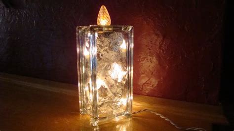 Glass Block Candle By Craftshaq On Etsy 20 00 Lighted Glass Blocks Glass Blocks Glass