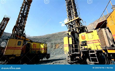 Explosives Work In A Quarry The Process Of Placing Explosives In An