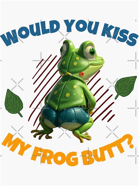 Frog Butt Kiss Sticker For Sale By Vicettees Redbubble