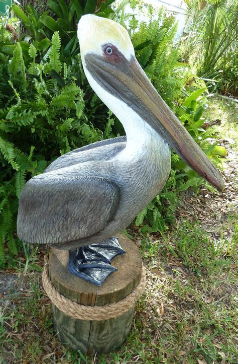 Pelican Standing Proud Statue Lifesize Artist Sculpture Etsy