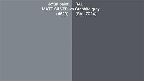 Jotun Paint MATT SILVER 4629 Vs RAL Graphite Grey RAL 7024 Side By