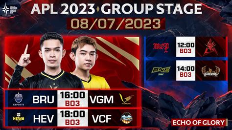 MOP vs HKA ONE vs KG BRU vs VGM HEV vs VCF APL 2023 Vòng Bảng