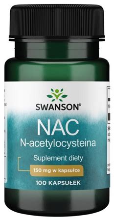 Swanson NAC N acetylocysteina 150mg 100 kapsułek Suplementy diety