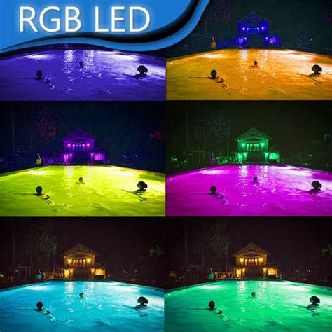 54W RGB Remote Control LED Swimming Pool Light Underwater Waterproof