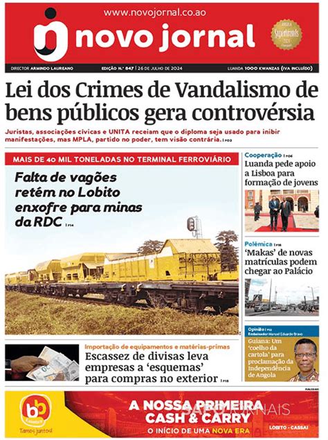 Novo Jornal 26 jul 2024 Jornais e Revistas SAPO pt Última hora