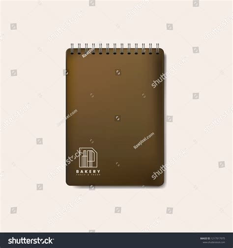 Spiral Brown Notebook Mockup Isolated Vector Stock Vector Royalty Free