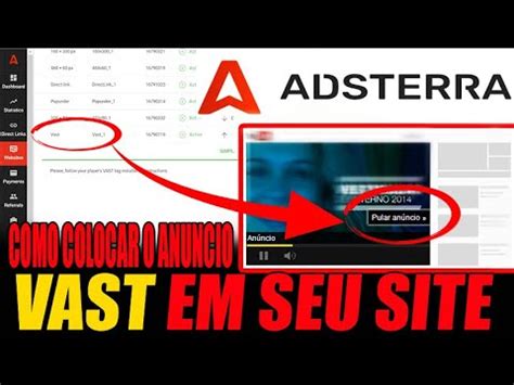 Como colocar o anúncio VAST DO ADSTERRA em seu site YouTube