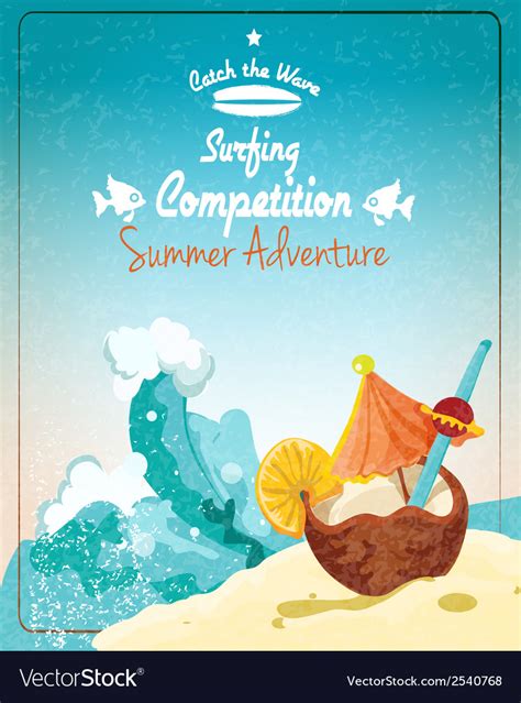 Surfing Competition Poster Royalty Free Vector Image