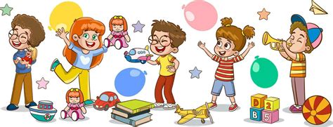 kids having fun cartoon vector 23633403 Vector Art at Vecteezy