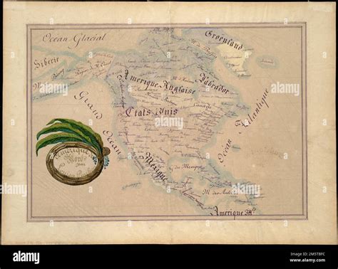 Amérique Du Nord Relief Shown By Hachures Manuscript Map In Pen And