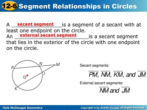 Segment Relationships In Circles Ppt Download