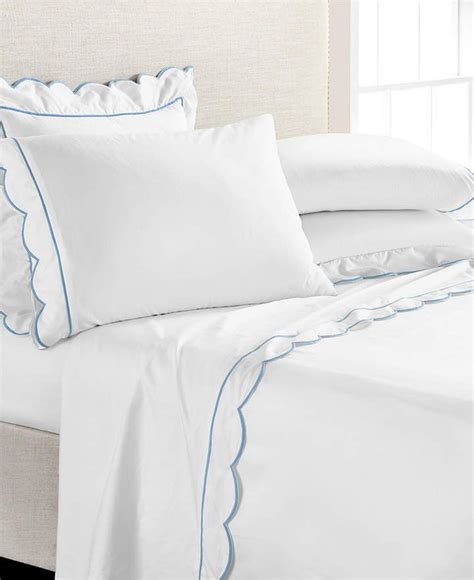 Martha Stewart Collection Signature Scallop 4 Pc Full Sheet Set 400