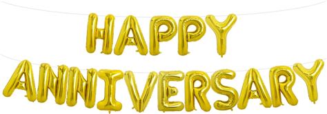 Toniful Happy Anniversary Letter Balloons 16 Inch Gold