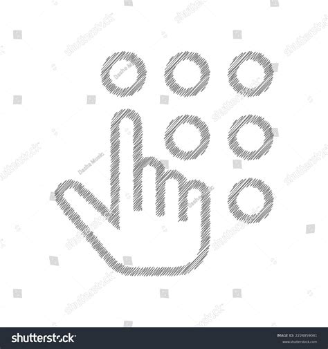 Hand Enters Password Sketch Vector Icon Stock Vector Royalty Free 2224859041 Shutterstock