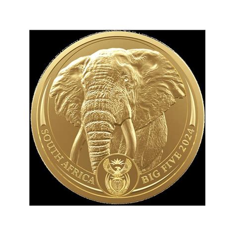 1 Unze Gold Südafrika Elefant Big Five Serie 2024 BU Aurinum