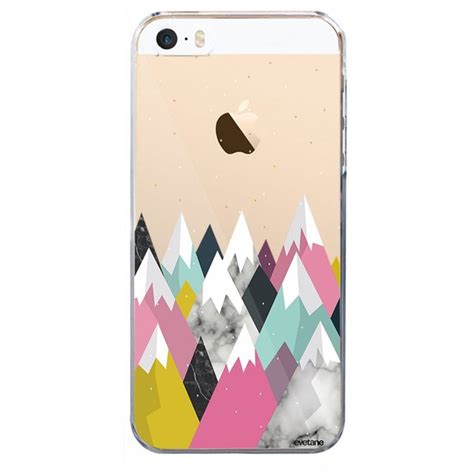 Coque Iphone Se 5s 5 Rigide Transparente Montagnes Montagnes