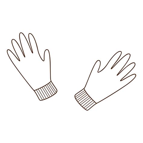 Winter Glove Clipart Black And White