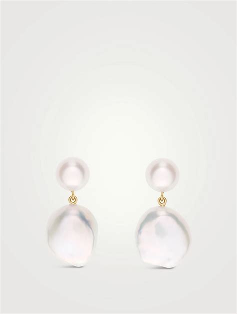 SOPHIE BILLE BRAHE Venus Blanc 14K Gold Pearl Drop Earrings Holt Renfrew