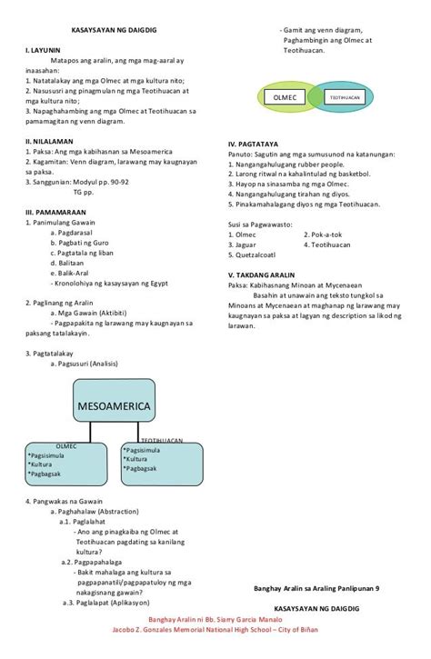 Detailed Lesson Plan In Araling Panlipunan Detailed Lesson Plan In