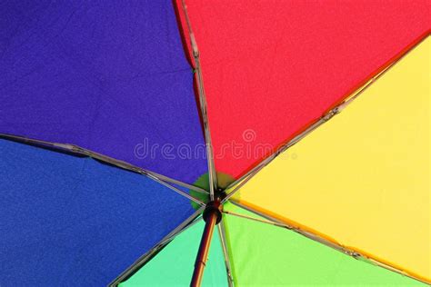 Rainbow Colored Umbrella Umbrella In The Colorful Rainbow Colors Red