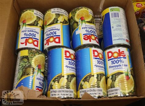 Large Box Of Dole 100 Unsweetened Pineapple Juice