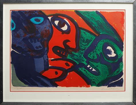 Bengt Lindstr M Composition With Figures Lithograph In Colours