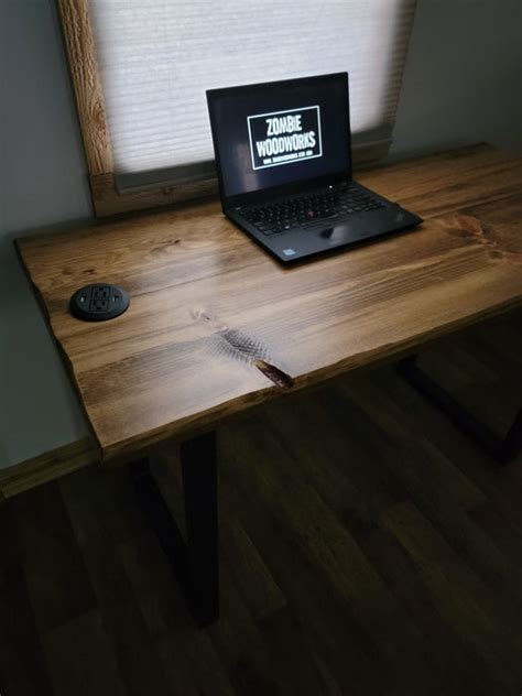 Rustic Industrial Desk with U shaped Legs — Zombie Woodworks