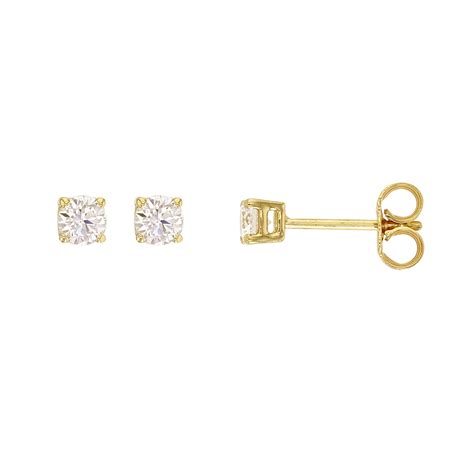 Boucles D Oreilles Puce En Or 375 1000 Avec Oxyde De 3 75mm En Serti