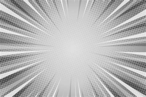 Premium Vector Gray Comic Pop Art Style Background With Rays Pattern