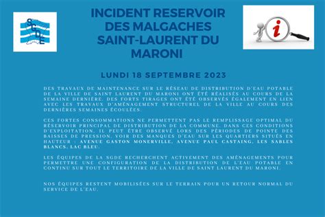 Avis d incident de réservoir Saint Laurent du Maroni Société