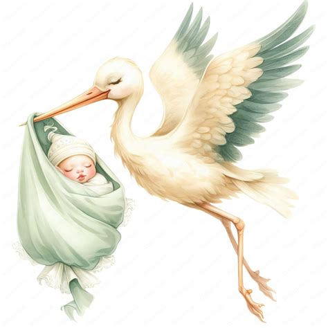 Stork Baby Clipart Delightful Stork Baby Clipart Bundle 10 High-quality ...