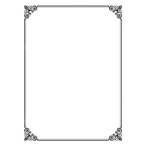 Line Rectangle Border Black Ornate, Rectangle Border, Borders, Floral ...