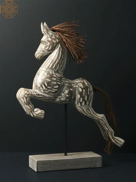 Horse Wood Statue | Exotic India Art