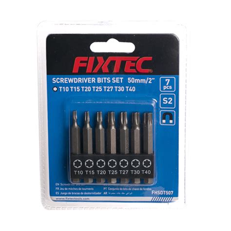 Fixtec Screwdriver Set 7PCS 50mm S2 Torx Slotted Screw Driver Drill